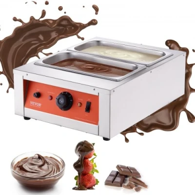 Afbeelding van VEVOR Chocolade Smeltpan Commerciële Elektrische Smeltmachine 1500 W, Roestvrij Staal, 2 x 3,3 L Container