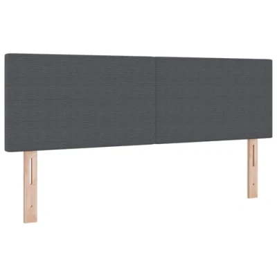 Afbeelding van vidaXL Hoofdbord Set van 2 Donkergrijs Polyester 80 x 40 5 cm