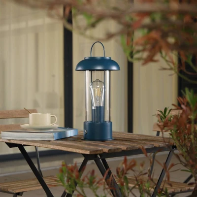 Afbeelding van Lindby Terraslampen met touchdimmer 1licht Glas, ijzer H: 36.4 cm E27 blauw, helder Inclusief lichtbron