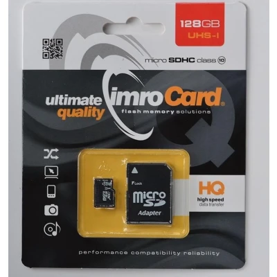 Afbeelding van Imro Micro SD Kaart 128 GB Geheugenkaart Met Adapter Class 10 UHS I