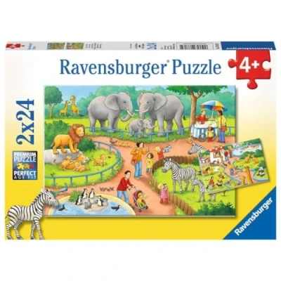 Afbeelding van Ravensburger puzzel een dag in de dierentuin 2 x 24 stukjes
