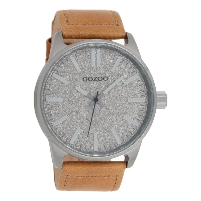 Afbeelding van OOZOO Timepieces Titanium horloge met camel leren band C9061