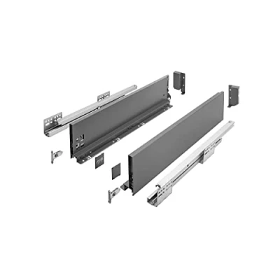 Afbeelding van GTV AXISPRO lade voor het openen van 550mm antraciet ladesysteem ladegeleider eenvoudige montage Push to open Vrije toegang belasting tot 40 kg hoogte: 120 mm