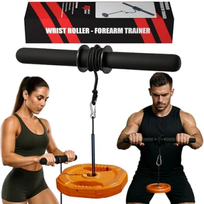 Afbeelding van MuscleForge® Onderarmtrainer, polsrol, trainingsapparaat voor onderarmen, polsroller, forearmtrainer