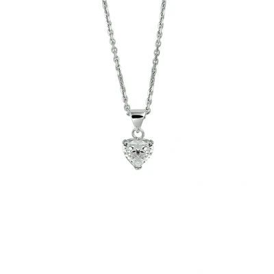 Afbeelding van Zilver Gerhodineerde Collier hart zirkonia 1 1319555