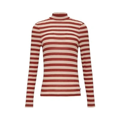 Afbeelding van QS Gestreiftes IM SLIM FIT Longsleeve, Dames, Maat: XL, Perlmuttrosa