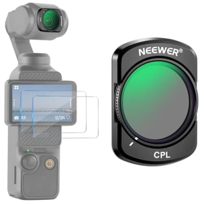 Afbeelding van Neewer Magnetische CPL filter, compatibel met DJI Osmo Pocket 3 Creator Combo accessoires, multi gecoate circulaire polarisatiefilterset 2 schermbeschermers, accessoires voor actiecamera&#039;s