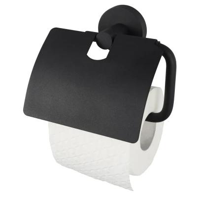 Afbeelding van Haceka kosmos toiletrolhouder met klep mat zwart 1208518