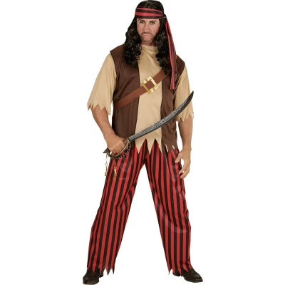 Afbeelding van Widmann Piraat &amp; Viking Kostuum Bukanero Rood, Bruin Medium Carnavalskleding Verkleedkleding