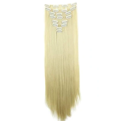 Afbeelding van CAISHA XXL 60cm 8 Delige Set Clip In Extensions Haarextensies Haarstukje Glad Platinablond CES27