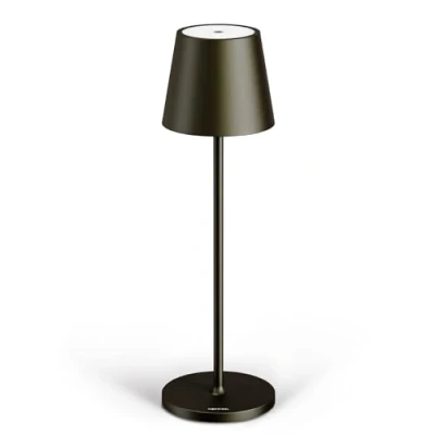 Afbeelding van Stilosa Classica Draadloze tafellamp, led bureaulamp, oplaadbaar, touchscreen, USB C aansluiting, oplaadbare lampen, design binnen en buiten, tropisch zwart