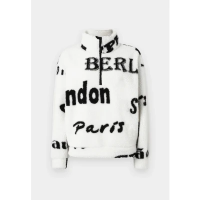 Afbeelding van ONLY Onlnew Janne HALF ZIP BOX Fleece trui, Dames, Maat: Small, Cloud dancer/black
