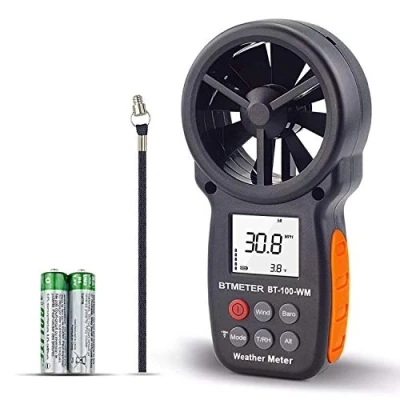 Afbeelding van BTMETER Digitale Anemometer Barometer Handheld, voor Windsnelheid Temperatuur Wind Chill Tester met Vochtigheid, Hoogte, Luchtdruk Meter Klimmen Drone HVAC CFM BT 100WM