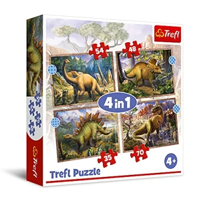 Afbeelding van 4 in 1 Puzzel Interesting Dinosaurs 5900511343830