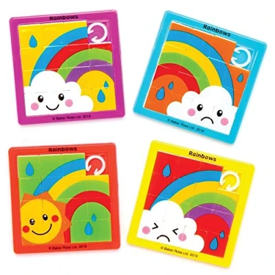 Afbeelding van Baker Ross Regenboog Schuifpuzzels (6 stuks) Speelgoed en Cadeautjes voor Kinderen