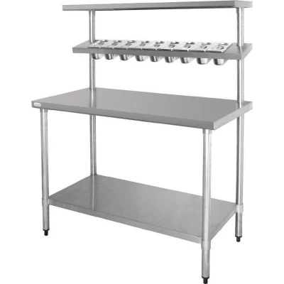 Afbeelding van Vogue RVS werktafel met wandplanken