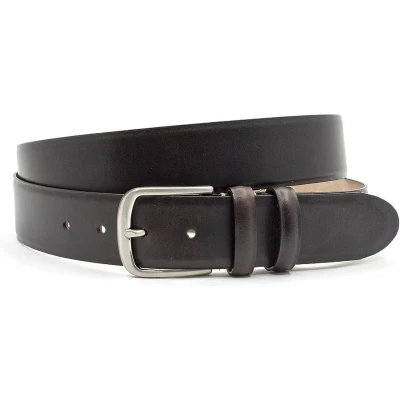 Afbeelding van JV Belts Bruine heren riem 4 cm breed Bruin Echt Leer Taille: 110cm Totale lengte riem: 125cm