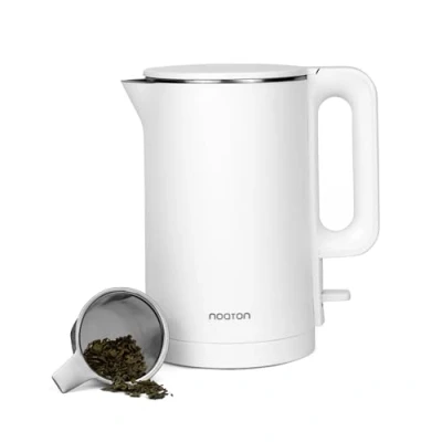 Afbeelding van Noaton K2W Essential, Dubbelwandige waterkoker, 1,7 liter, Roestvrij Staal, 1500 W, BPA vrij, Lichtindicator, Automatische uitschakeling, Wit