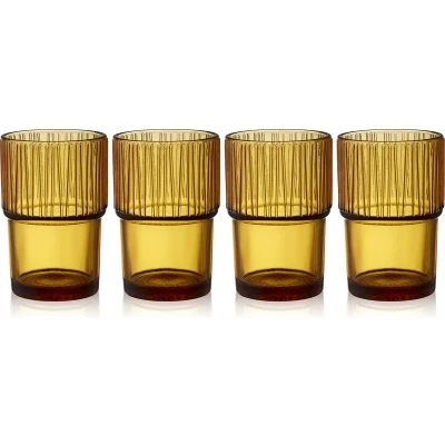 Afbeelding van Bitz Kusintha caféglas 38 cl 4 pack Amber