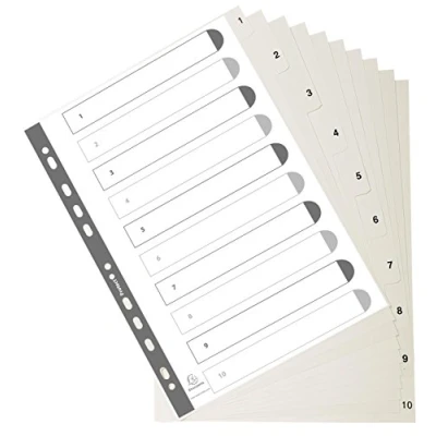 Afbeelding van Tabblad 20 st. bedrukt tabs pp 10 1 tot A4 Exacompta