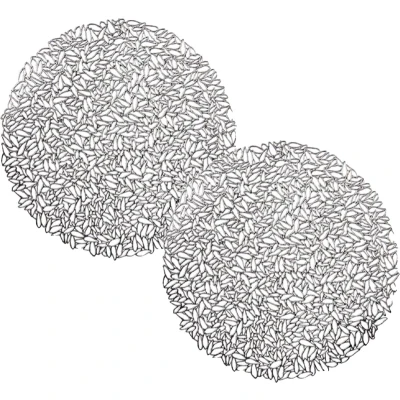 Afbeelding van Set van 2x stuks ronde gedecoreerde Placemats metallic zilver look diameter 38 cm