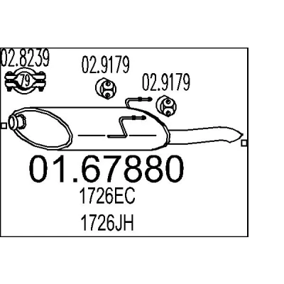 Afbeelding van MTS 01.67880 Einddemper 760mm