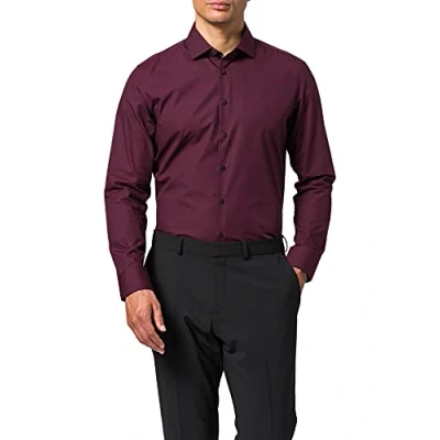 Afbeelding van Seidensticker Business HEMD SLIM FIT Kontrast UNI Baumwolle Zakelijk overhemd, Heren, Maat: 37, Red