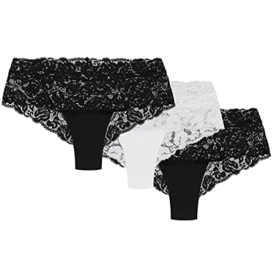 Afbeelding van Wolbar NOVA 3PACK Slip, Dames, Maat: Large, black white
