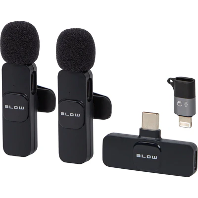 Afbeelding van Draadloze microfoon Met USB C ontvanger 2 microfoons