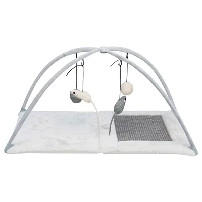 Afbeelding van Trixie Krabmat Met Speeltjes Aan Koord Grijs 60X33X42 CM
