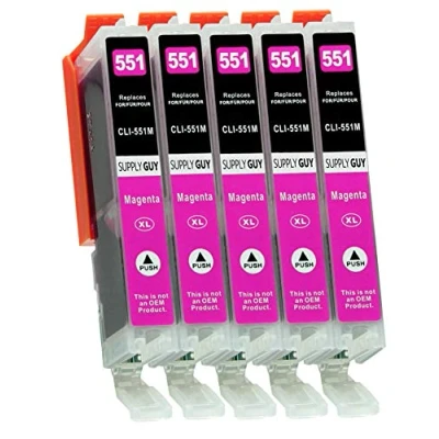 Afbeelding van Supply Guy 5 Inktpatronen met chip compatibel Canon CLI 551 Magenta voor IP7250 IP8750 IX6850 MG5450 MG5550 MG5650 MG5655 MG6350 MG6450 MG6650 MG7150 MG7550 MX725 MX925