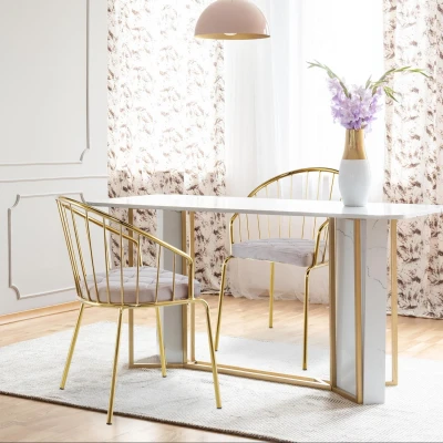 Afbeelding van Set van 2 stoelen/fauteuils Evenille Taupe Velvet Menzzo