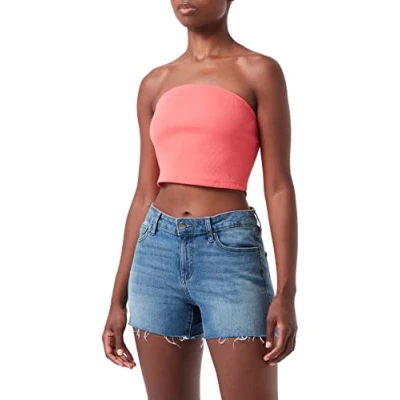 Afbeelding van ONLY Dames Onlnessa S/L Bandeau JRS Top, Calypso Coral, S