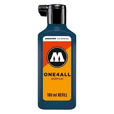 Afbeelding van Molotow ONE4ALL™ 180ml Staalblauwe navul Inkt op acrylbasis