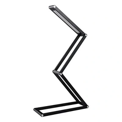 Afbeelding van ELZO bureaulamp led, aluminium met dimbare en opvouwbare daglichtlamp tafellamp batterij nachtkastje leeslamp zwart
