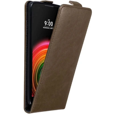 Afbeelding van Cadorabo Hoesje geschikt voor LG X POWER in KOFFIE BRUIN Beschermhoes Flip Case Cover magnetische sluiting