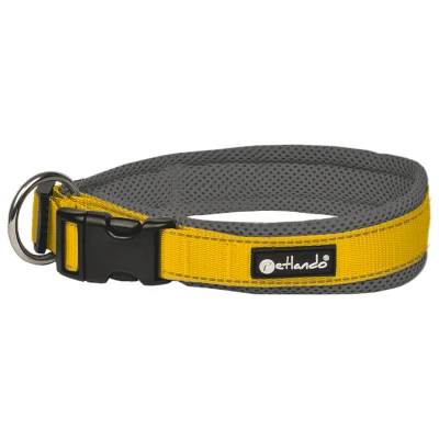 Afbeelding van Petlando Hondenhalsband Outdoor Oker&amp;Grijs Klikhalsband 45 50/3.5 cm