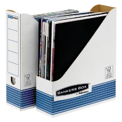 Afbeelding van Tijdschriftcassette Bankers Box System A4 wit blauw