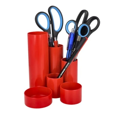 Afbeelding van Westcott pennenbak rood 6 vaks 12x13.5x15cm AC E744579