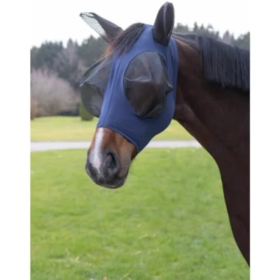 Afbeelding van Kerbl Vliegenmasker Fino Stretch Blauw Cob