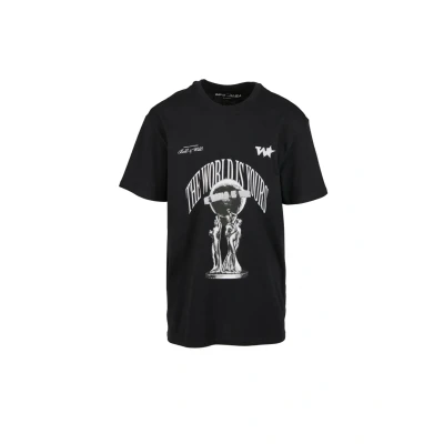 Afbeelding van Mister Tee YOUR World Tshirt print, Heren, Maat: Small, Black