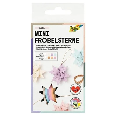 Afbeelding van folia 1297 Papierstroken voor MINI Fröbel sterren, 100 stroken in verschillende pastelkleuren 25 sterren