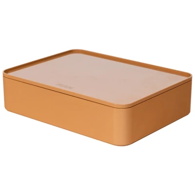 Afbeelding van Han Ha 1110 83 Smart Organiser Allison Box Met Binnenschaal En Deksel Caramel Bruin, Stapelbaar