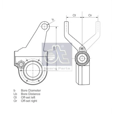 Afbeelding van DT Spare Parts 1.18635 Remhefboom, remsysteem