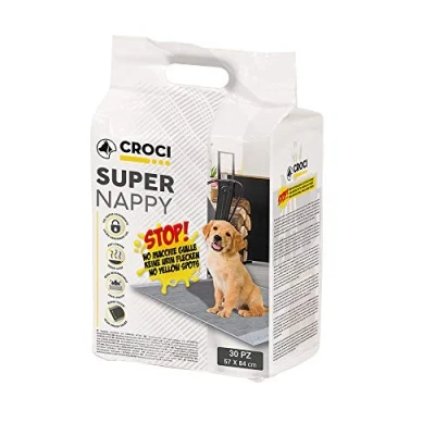Afbeelding van Croci Super Nappy Actieve kool hygiënische matten voor honden 57 x 84 cm 30 stuks, spanten en huisdieren, pipi hond kat, ultra absorberend, wegwerp, scheurvast geurremmend