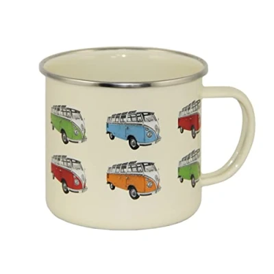 Afbeelding van BRISA VW Collection Volkswagen T1 Bus Transporter Emaille Mok 500ml Parade/Beige