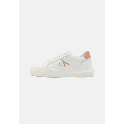 Afbeelding van Calvin Klein Jeans Chunky Cupsole Laceup Sneakers laag, Dames, Maat: 37, Bright white/tuscany Leer