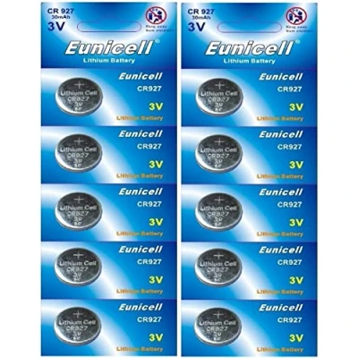 Afbeelding van Eunicell 10 x CR927 3V lithium knoopcel 30 mAh (2 blisterkaarten van 5 batterijen) wegwerp merkproduct