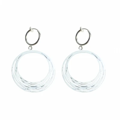 Afbeelding van Klem oorbellen wit filigraan rond geen gaatje Charme Bijoux
