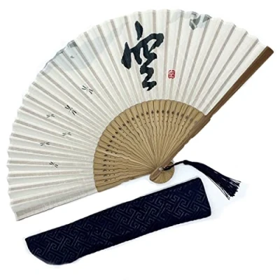 Afbeelding van Eastern Wind Japanse zijde hand vouwen fan.handheld opvouwbare rave ventilator 8.3 inch